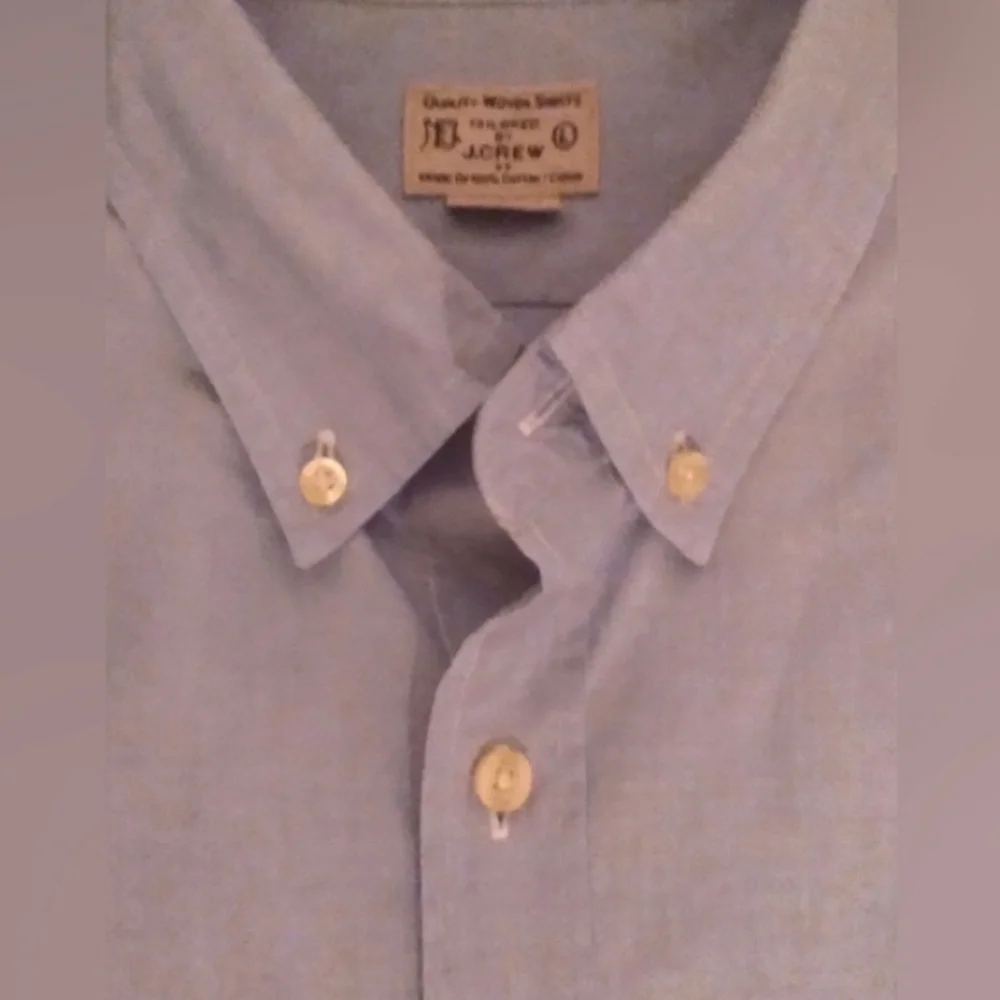 J.Crew Slim‎ Fit Button Down Shirt Lrg. Preppy Office Academia Y2K 100% Cotton